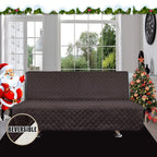 Easy-Going Reversible Couch Cover, Large Futon Sofa, Chocolate/Ivory
