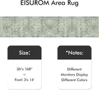 Washable 3x14 Runner Rug - Non-Slip Vintage Rug for Entryway Low-Pile Medallion Long Rugs for Hallway Waterproof Traditional Runner Rug Indoor Thin Rug for Kitchen (Muted Sage Green)