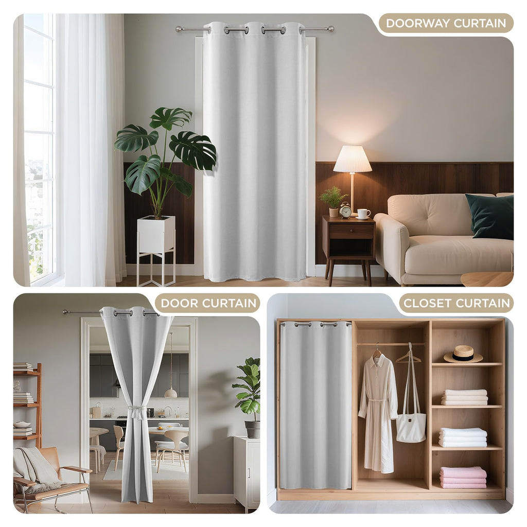 Joydeco Door Curtain Blackout Curtains for Doorway Privacy Closet Drapes