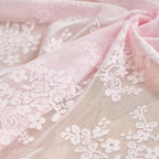 YJ YANJUN Vintage Lace Curtains 84 Inches Long- Pretty Pastel Floral Pink Sheer Curtain Panels for Living Room Girl Bedroom,Light Filtering, Cute Princess Girls Room Drapes 2 Panels 52W x 84L