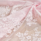 YJ YANJUN Vintage Lace Curtains 84 Inches Long- Pretty Pastel Floral Pink Sheer Curtain Panels for Living Room Girl Bedroom,Light Filtering, Cute Princess Girls Room Drapes 2 Panels 52W x 84L