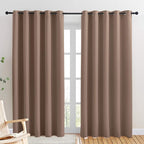 NICETOWN Window Draperies Blackout Curtain Panels, Window Treatment Thermal Insulated Solid Grommet Blackout Drapes for Bedroom (1 Pair, 70 by 84 inches, Cappuccino)
