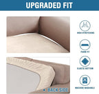 H.VERSAILTEX Velvet Stretch Individual Cushion Cover Plush Cushion Slipcover for Loveseat Sofa Furniture Protector Seat Cushion Sofa Cover (1 Piece Loveseat Cushion Cover, Cream)