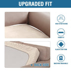H.VERSAILTEX Velvet Stretch Individual Cushion Cover Plush Cushion Slipcover for Loveseat Sofa Furniture Protector Seat Cushion Sofa Cover (1 Piece Loveseat Cushion Cover, Cream)