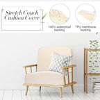 Newwiee 8Pcs Patio Cushion Covers Stretch Outdoor Cushion Cover Replacement for Patio Furniture Sofa Couch Slipcovers, Soft Flexibility Washable Furniture Protector(Waterproof Pure,Beige)