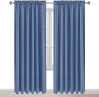 DWCN Blackout Curtains for Living Room Thermal Insulated, Energy Saving & Noise Reducing Bedroom Curtains, Dusty Blue, W 70x L 84 Inch, Set of 2 Rod Pocket Curtain Panels