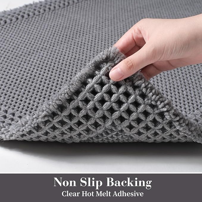 RESARE Waffle Bath Mat 18"x30" Dark Grey24