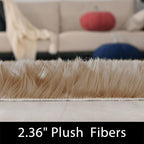 Latepis Brown Beige 2x5 Washable Small Rug Faux Sheepskin Fur Rug Fluffy Shag Rugs for Living Room Bedroom Dorm Furry Plush Rugs Cute Room Decor