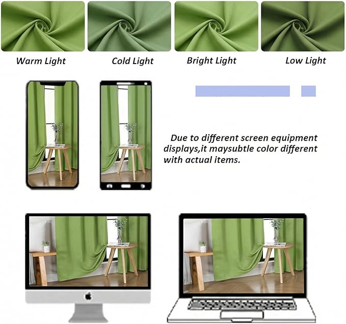 Simplebrand Ava Lime Blackout Curtains for Bedroom 72 Inch Length 2 Panels Set, Privacy Thermal Insulated Rod Pocket Door Window Curtains for Patio French Door Front Door, W40 x L72 Inch