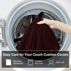 ANARACHON Leather Look Couch Cushion Covers Sofa Seat Slipcovers Sets Couches Furniture Protector for Sectional Armchair Loveseat Pets Kids Stretch Spandex Fabric (1 Cushion Armchair, Burgundy)