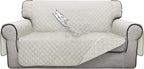 ISSUNTEX Double Protection 100% Waterproof Loveseat Sofa Covers for Living Room, Couch Covers for 2 Cushion Couch Sofa, Reversible Furniture Protector Sofa Cover for Dogs (Loveseat, Ivory/Ivory)