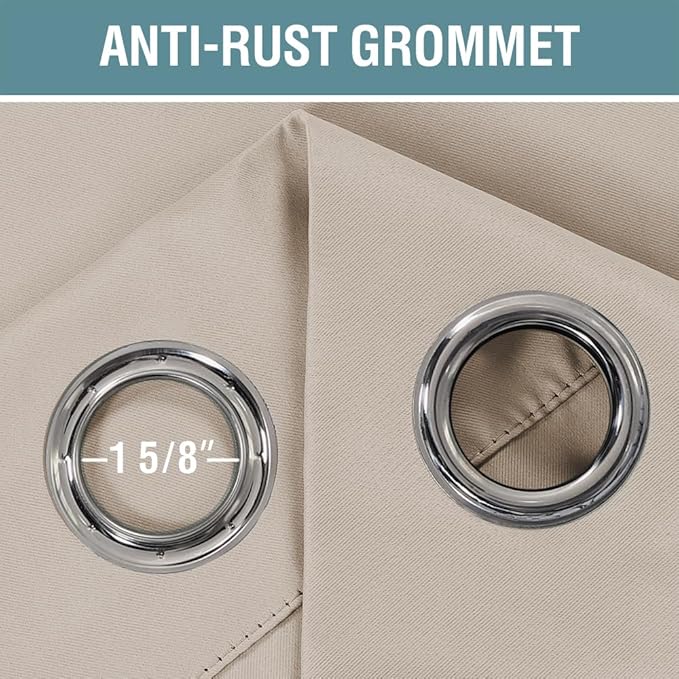 H.VERSAILTEX Blackout Curtain for Living Room Thermal Insulated Window Treatment Curtain Extra Long 63 inch Length Energy Saving Solid Grommet Top Blackout Drape, One Panel, Fog, 52" W x 63" L