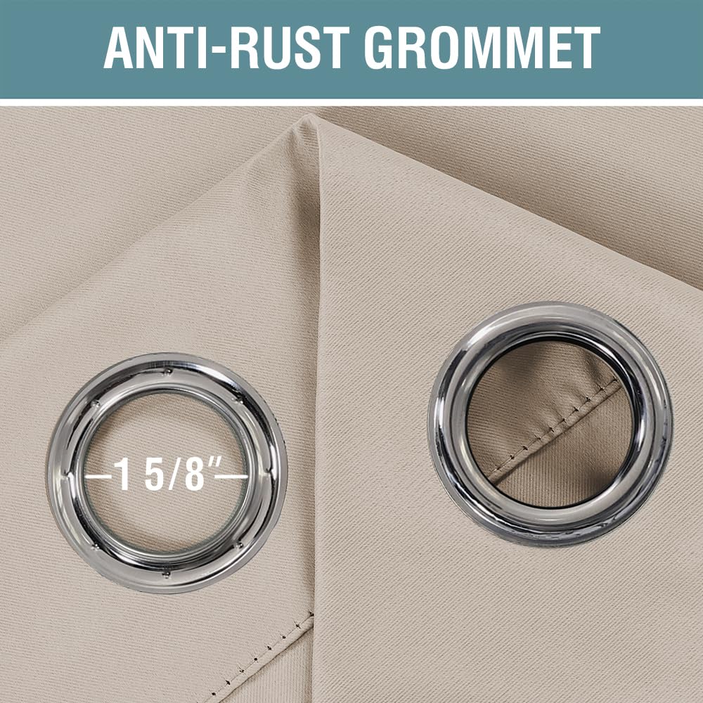 H.VERSAILTEX Blackout Patio Curtains 100 x 84 Inches for Sliding Door Extral Wide Blackout Curtain Panels Thermal Insulated Room Divider - Grommet Top, 7' Tall by 8.5' Wide - Fog