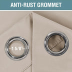 H.VERSAILTEX Blackout Patio Curtains 100 x 84 Inches for Sliding Door Extral Wide Blackout Curtain Panels Thermal Insulated Room Divider - Grommet Top, 7' Tall by 8.5' Wide - Fog
