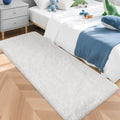 JiaoBaba Runner Rug for Bedroom White 2x5ft Fluffy Area Rug Bedside Runner Rug for Kids Room Boys Teens Nursery Baby Living Room Dorm Home Decor Carpets Kid Sbedroom Rug