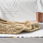 Exclusivo Mezcla Plush Fuzzy Fleece Bed Blanket Queen Size, Super Soft, Fluffy and Warm Blankets for Couch, Bed, All Season (Brown, 90x90 inches)