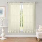 OWENIE Sheer Cream Curtains, Sheer Curtains 63 inch Length 2 Panels Set, Rod Pocket Voile Fimly Sheer Drapes for Living Room Bedroom, 2pcs, Cream, Each 59" W x 63" L