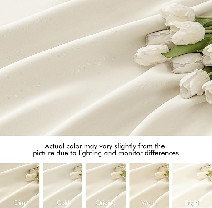 MIULEE Birch Back Tab Blackout Curtains 84 Inch Length 2 Panels Set for Living Room Bedroom Privacy, Rod Pocket/Pinch Pleat Thermal Insulated Room Darkening Pleated Light Blocking Drapes