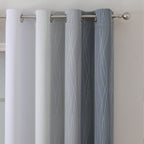 Grey and Greyish White Ombre Blackout Curtains for Bedroom 45 Inch Long