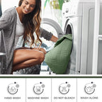 TAOCOCO 100% Waterproof Recliner Sofa Cover, Non Slip Split Couch Covers for Reclining Couches with Elastic Strap, Washable Reclining Sofa Cover Furniture Protector for Kids Pets(3 Seater, Bean Green)