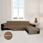 Easy-Going L Shape Sofa Slipcover - Sectional Couch Cover With Chaise Lounge - Reversible Furniture Protector for Pets, Kids, Children, Dogs, Cats (Small, Camel/Camel)