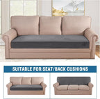 H.VERSAILTEX Velvet Stretch Individual Couch Cushion Cover Plush Cushion Slipcover for Loveseat Sofa Cushion Furniture Protector Seat Cushion Sofa Cover (1 Piece Sofa Cushion Cover, Grey)