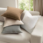 MIULEE Neutral Boho Linen Decorative Pillow Covers 20x20 Inch Pack of 4