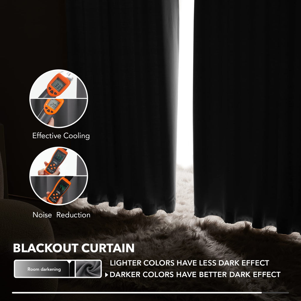 Deconovo Blackout Curtains for Bedroom, Living Room Curtains 84 Inches Long