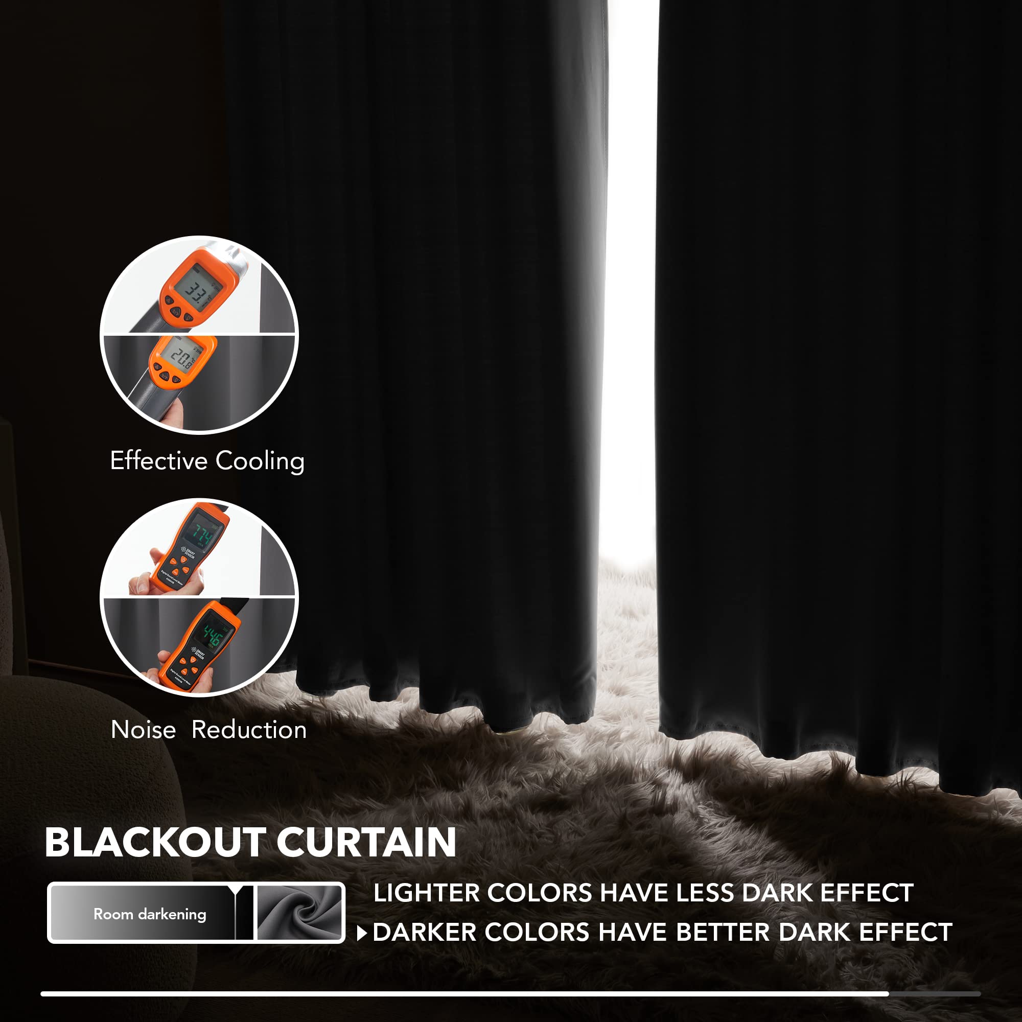Deconovo Blackout Curtains for Bedroom, Living Room Curtains 84 Inches Long