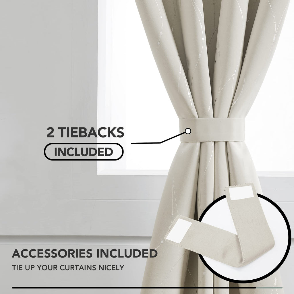 Deconovo Living Room Curtains 54 Inches Long, Blackout Curtains for Bedroom