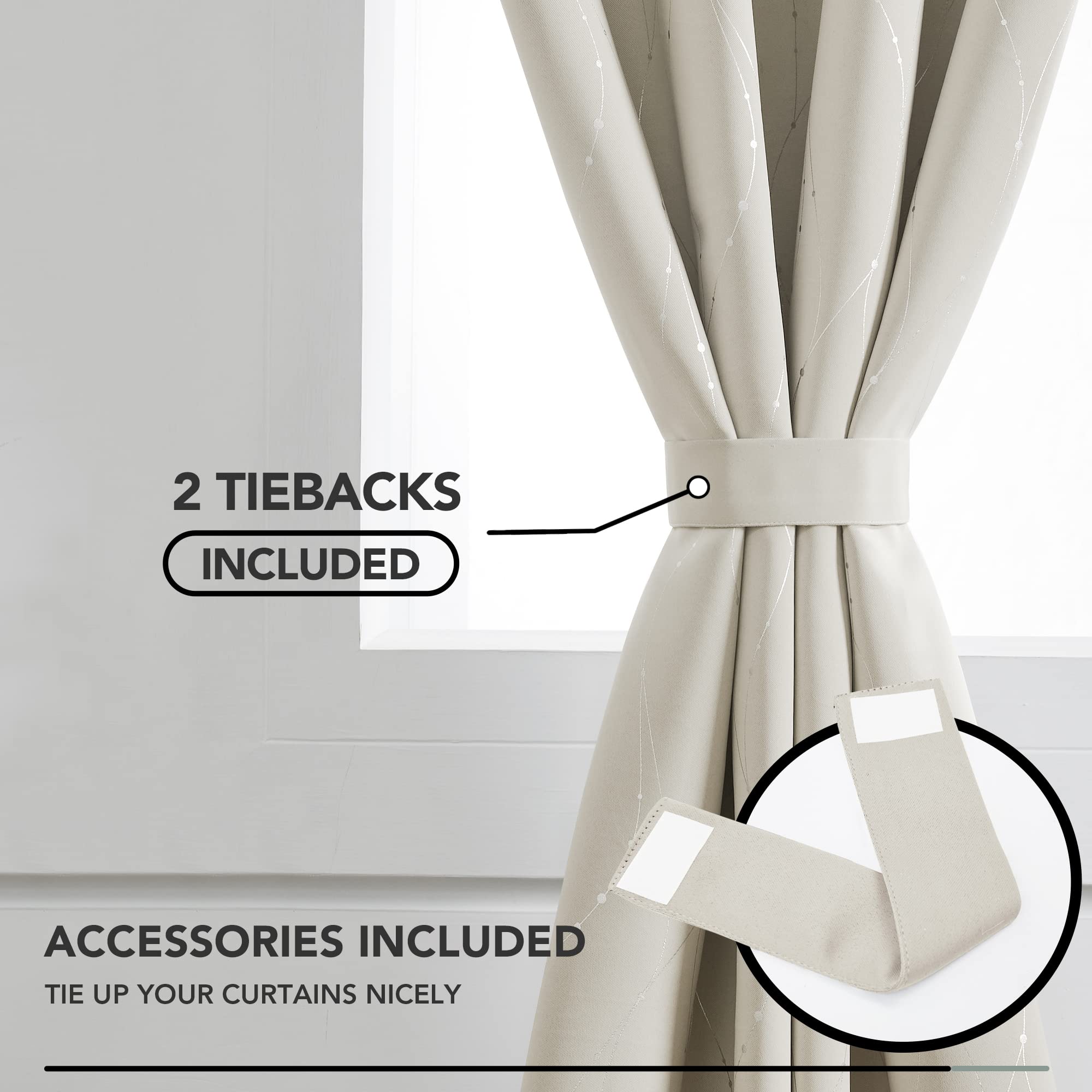 Deconovo Living Room Curtains 54 Inches Long, Blackout Curtains for Bedroom