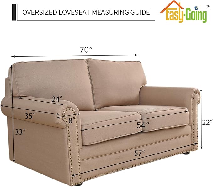 Easy-Going Stretch Oversized Loveseat Slipcover 1-Piece Sofa Cover Furniture Protector Couch Soft with Elastic Bottom for Kids Polyester Spandex Jacquard Fabric Small Checks Dark Green