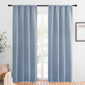 NICETOWN Blackout Curtains for Living Curtains, Vintage Blue, 1 Pair, 34-inch W x 84-inch L, Home Decorations Thermal Insulated Solid Pole Top Blackout Drapes for Living Room