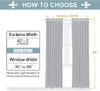 ChrisDowa 100% Blackout Curtains for Bedroom 84 Inches Long 2 Panels Set