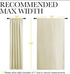 NICETOWN Living Room Curtains, Home Decorations Thermal Insulated Solid Rod Pocket Blackout Drapes for Cafe (Beige, One Pair, 52 x 72-inch)