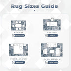 Area Rugs 6x9 for Living Room: Washable Rug Modern Abstract Neutral Soft Non-Slip Low-Pile Indoor Carpet for Bedroom Dining Room Playroom Home Office (Blue Grey, 6'x9')