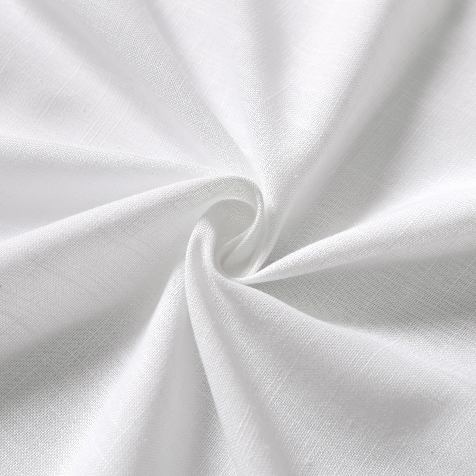 White Semi Sheer Linen Curtains 63 Inch Length Living Room Back Tab Rod Pocket Narrow Mini Skinny Door Decor Cotton Textured Gauze Sheer White Curtains for Kitchen Basement Bathroom