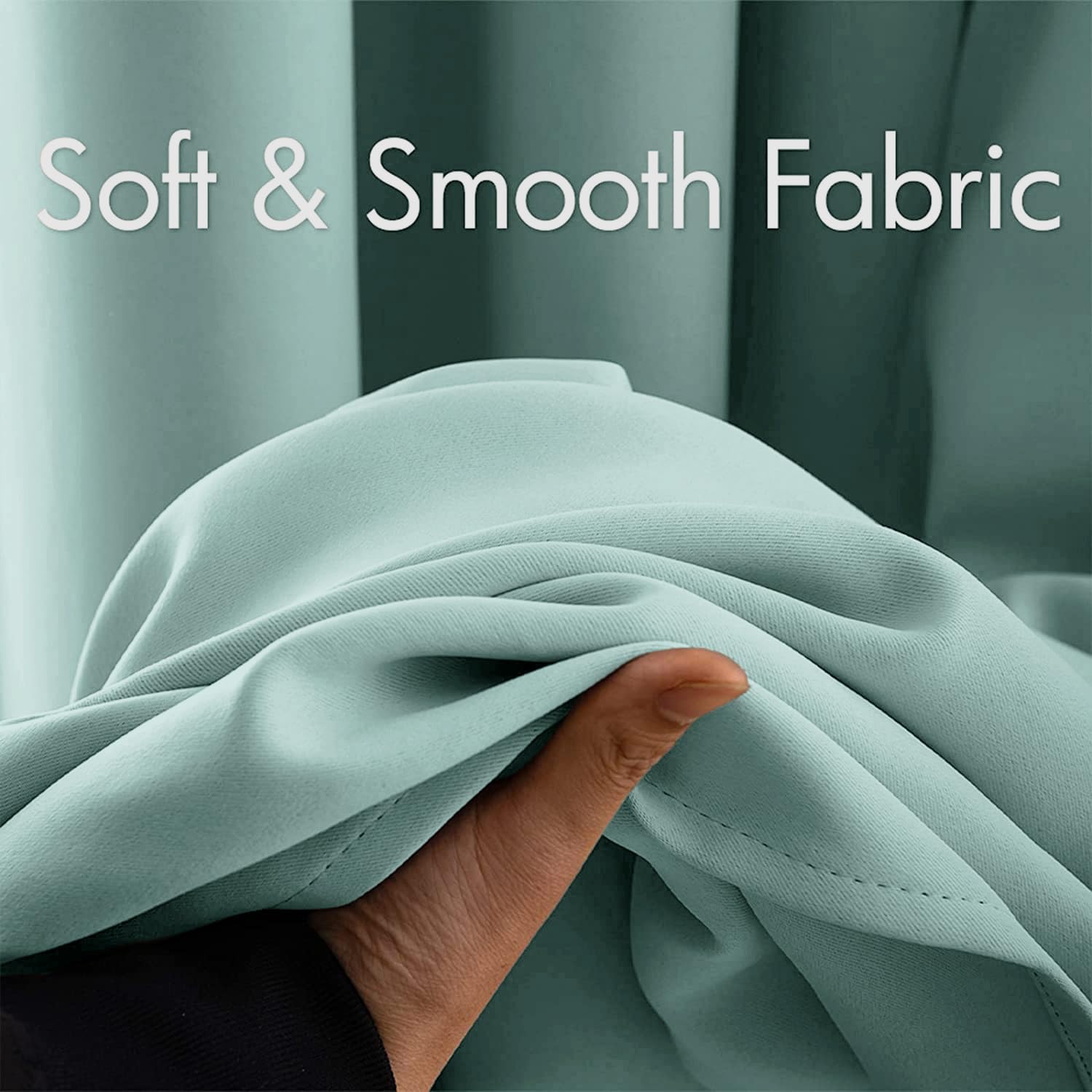 MIULEE Aqua Blackout Bedroom Curtains Drapes 72 Inch Long 52"x72"