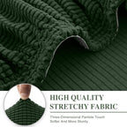 Couch Cushion Covers for Sectional Sofa L Shape Washable Separate Seat Chaise Couch Cover Stretch Sofa Slipcovers with 2 Pcs Pillowcases(3 Seater + 1 Chaise, Green)