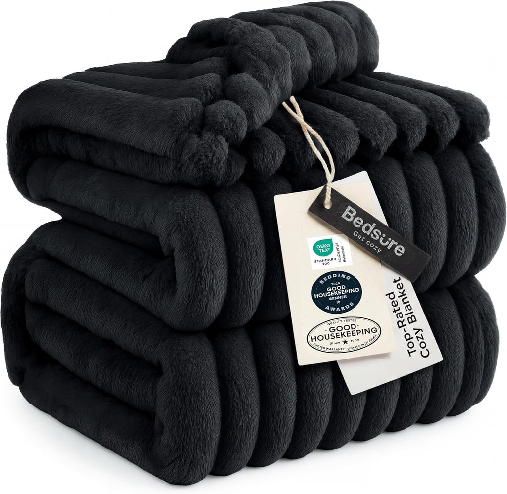 Bedsure Soft Queen Size Blanket for Bed Beige 90"x90"