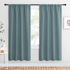 NICETOWN Greyish Blue Blackout Curtains Panels for Window, Thermal Insulated Rod Pocket Blackout Drapes/Draperies for Living Room (2 Panels, W42 x L72 inches)