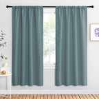 NICETOWN Greyish Blue Blackout Curtains Panels for Window, Thermal Insulated Rod Pocket Blackout Drapes/Draperies for Living Room (2 Panels, W42 x L72 inches)