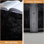 Super Soft Circle Rugs for Girls Princess Castle Toddlers Play Tent 3 Diameter Circular Area Rugs for Kids Bedroom Baby Room Decor Round Shag Playhouse Carpets(Φ3, Black)