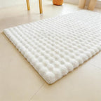 White Rabbit Plush Rug 2'x3', Fluffy Faux Fur Shaggy Area Rug for Nursery, Kids Room Decor, Soft Fuzzy Carpet for Living Room, Bedroom, Teen Girls Room