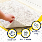 Muddy Mat® | Super Water Absorbent Door Mat Indoor, Microfiber Quick Dry Chenille Entryway Rug, Slip Resistant Front Door Mat, Indoor Mats for Entryway, Machine Washable Pet Rug, White 59"x35"