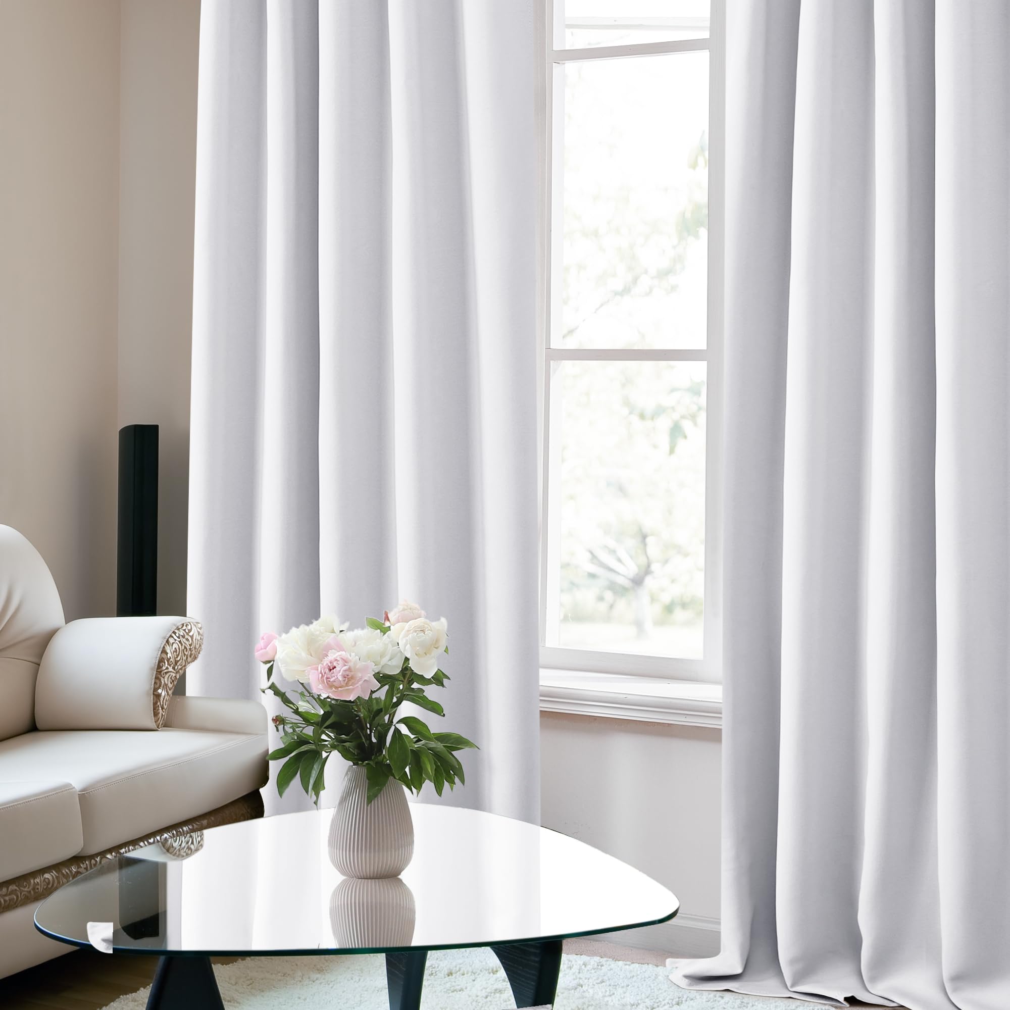 Deconovo Blackout Curtains for Bedroom, Living Room Curtains 63 Inches Long