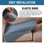 H.VERSAILTEX Velvet Stretch Couch Cushion Cover Plush Cushion Slipcover for Sofa Cushion Furniture Protector Seat Cushion Sofa Cover (3 Piece Sofa Cushion Covers, Stone Blue)