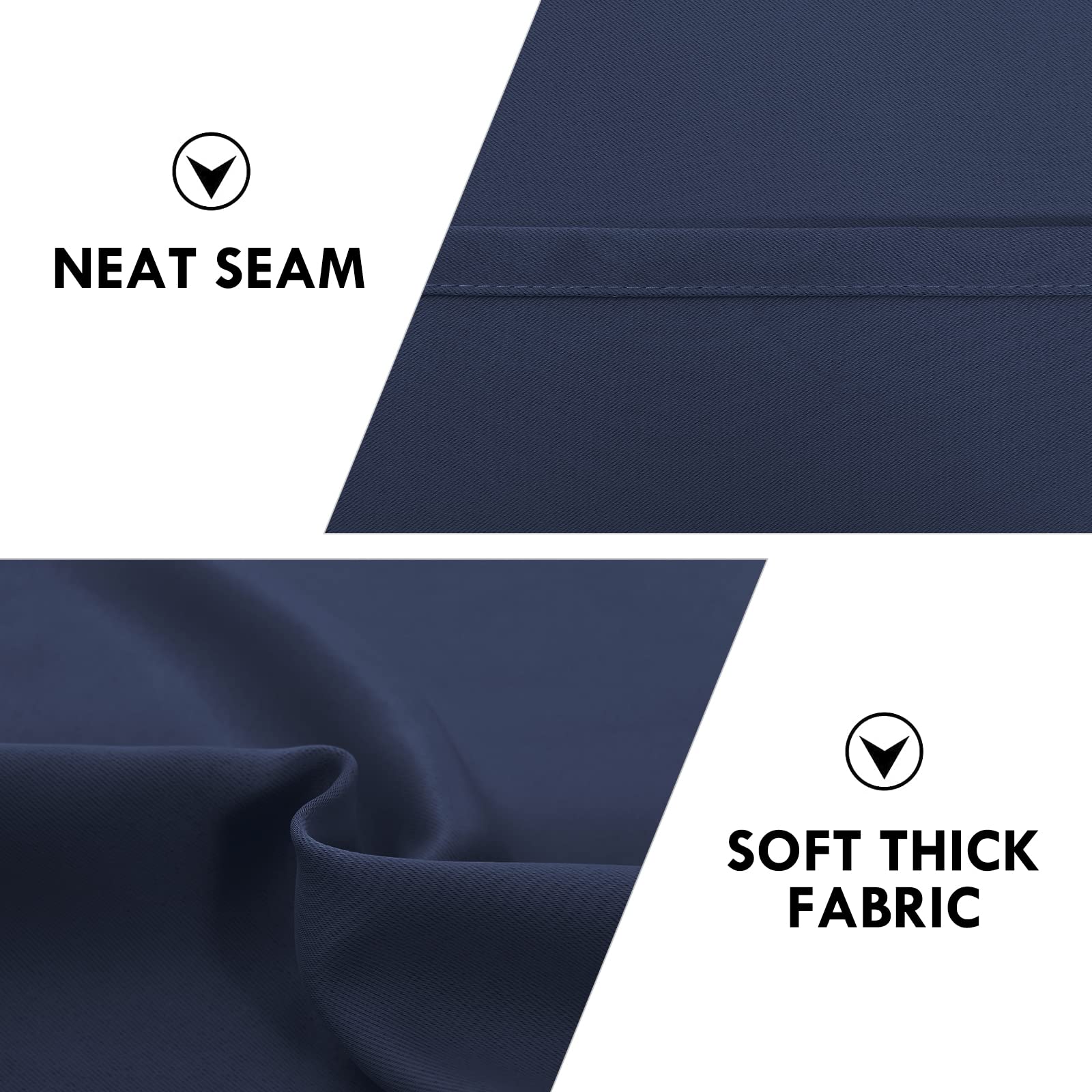 DWCN Blackout Curtains for Bedroom Living Room 38 x 84 Inch Long Navy