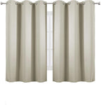 LEMOMO Light Beige Thermal Blackout Curtains/42 x 63 Inch/Set of 2 Panels Room Darkening Curtains for Bedroom