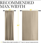 NICETOWN 2 Panels Blackout Curtains, Rod Pocket Thermal Insulated Drapes 84 inches Long, Easy-Care Modern Home Decoration Sunshades for Guest Room, Living Room, Office, 62 x 84 Inch, Soft Taupe